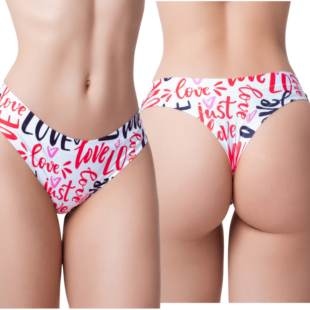 Memème Women’s Ultra-Comfortable LOVE - Message - Panties | Breathable Cotton Crotch, Stretchy Fit, No Elastic Bands by Mememe