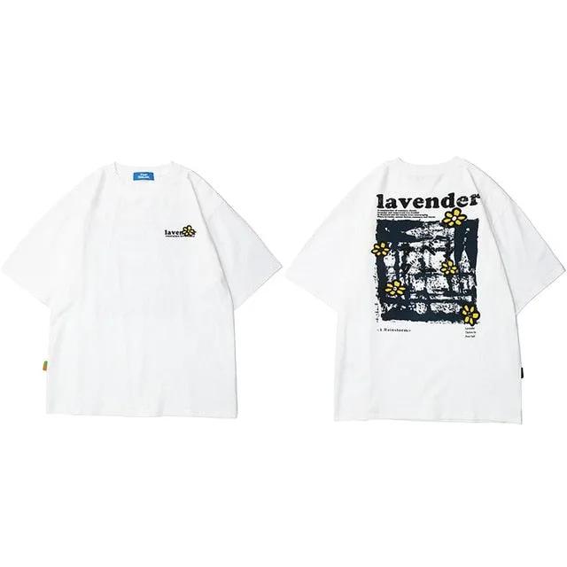 Men Hip Hop T Shirt Streetwear Harajuku Floral T-Shirt by Vimost Shop
