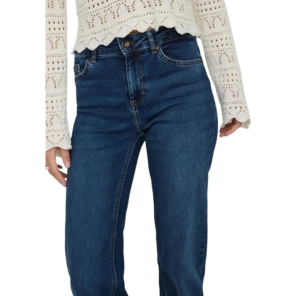 Only Women Mid Straight Denim Jeans Featuring Flexible Stretch Comfort by Only