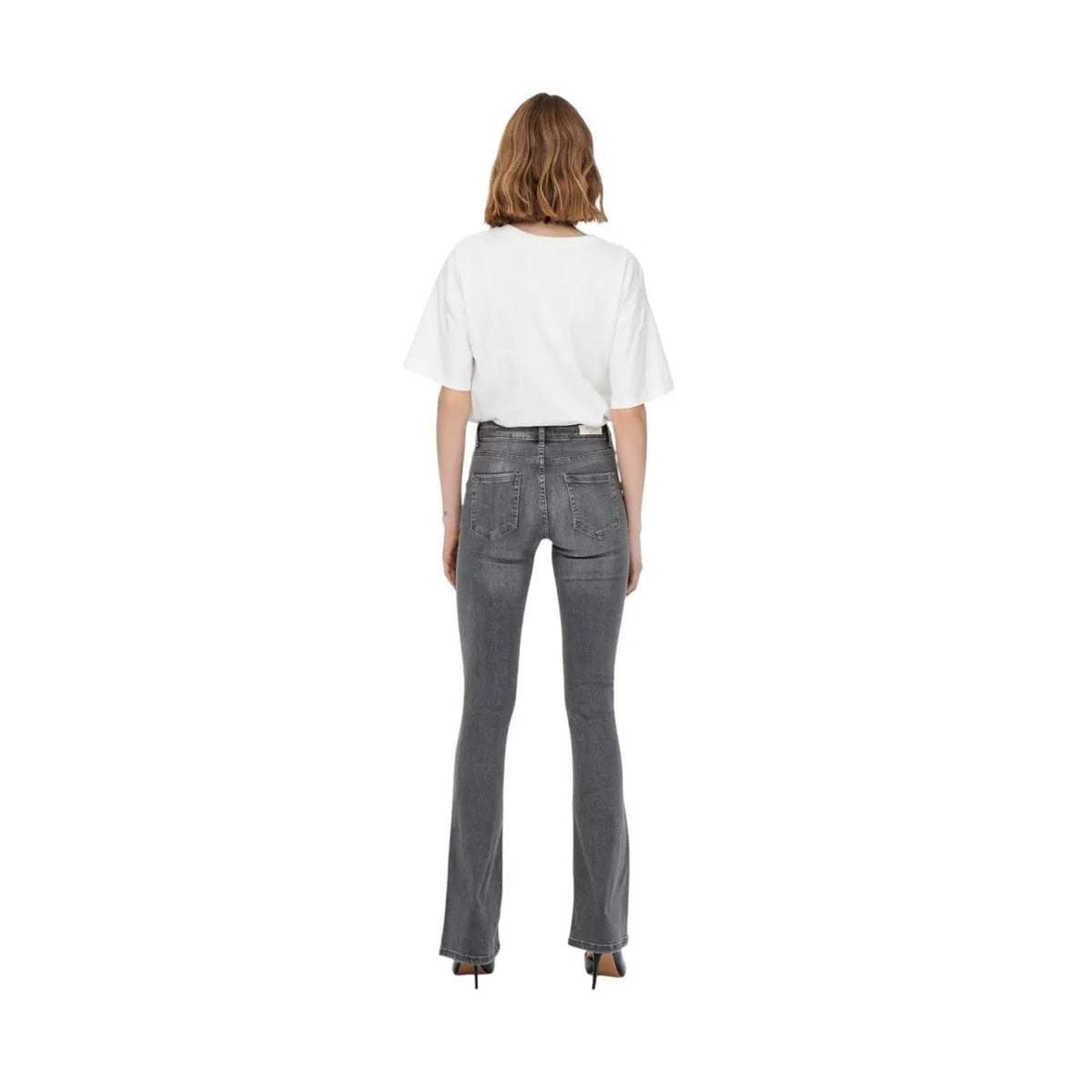 Only Women Grey Stretch Jeans Premium Cotton Lycra Blend Comfortable Casual Design by Only