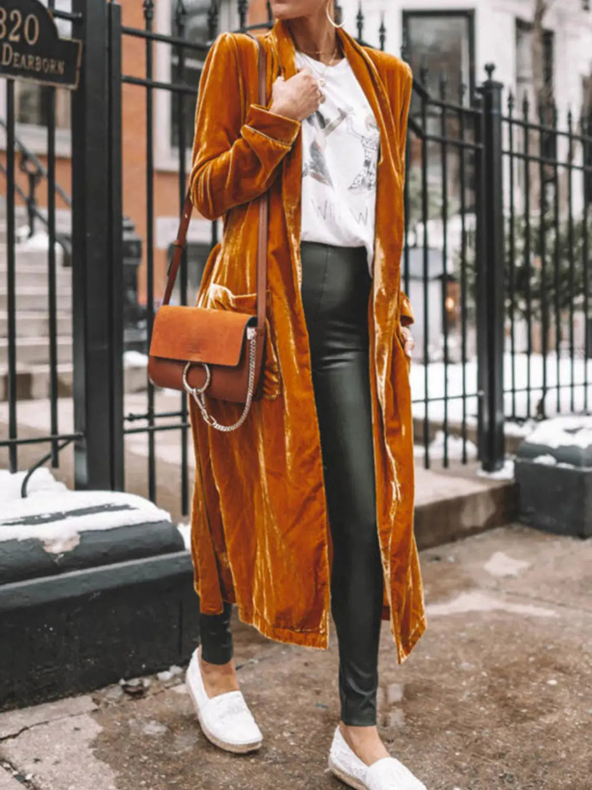 Open Front Long Sleeve Longline Cardigan by Partner Label