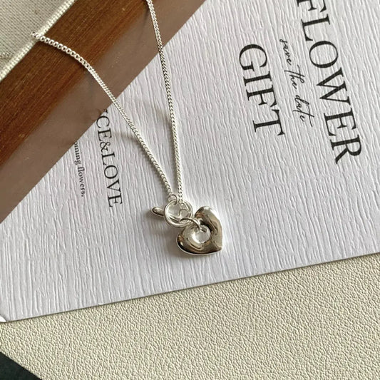 925 Sterling Silver Heart Necklace by Partner Labels