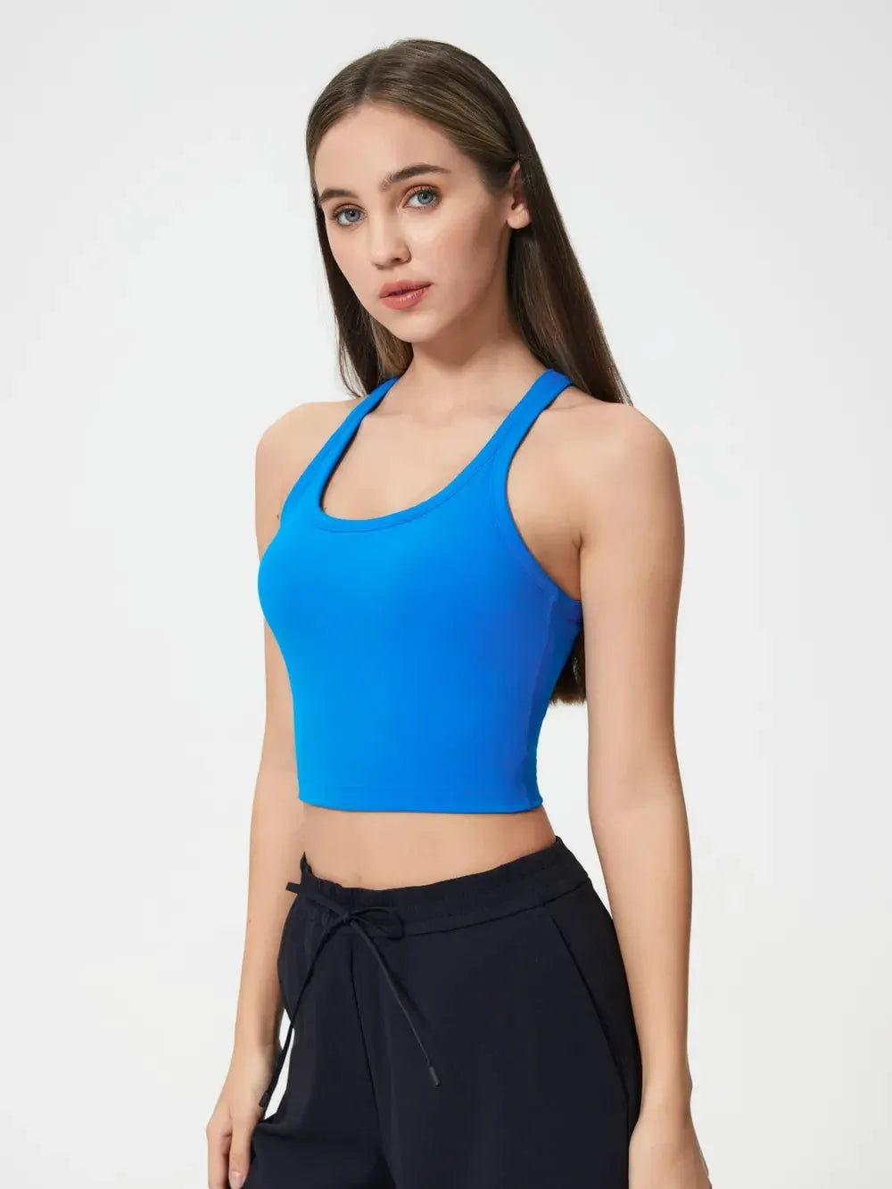Millennia Scoop Neck Active Tank with Detachable Chest Pads by Millennia