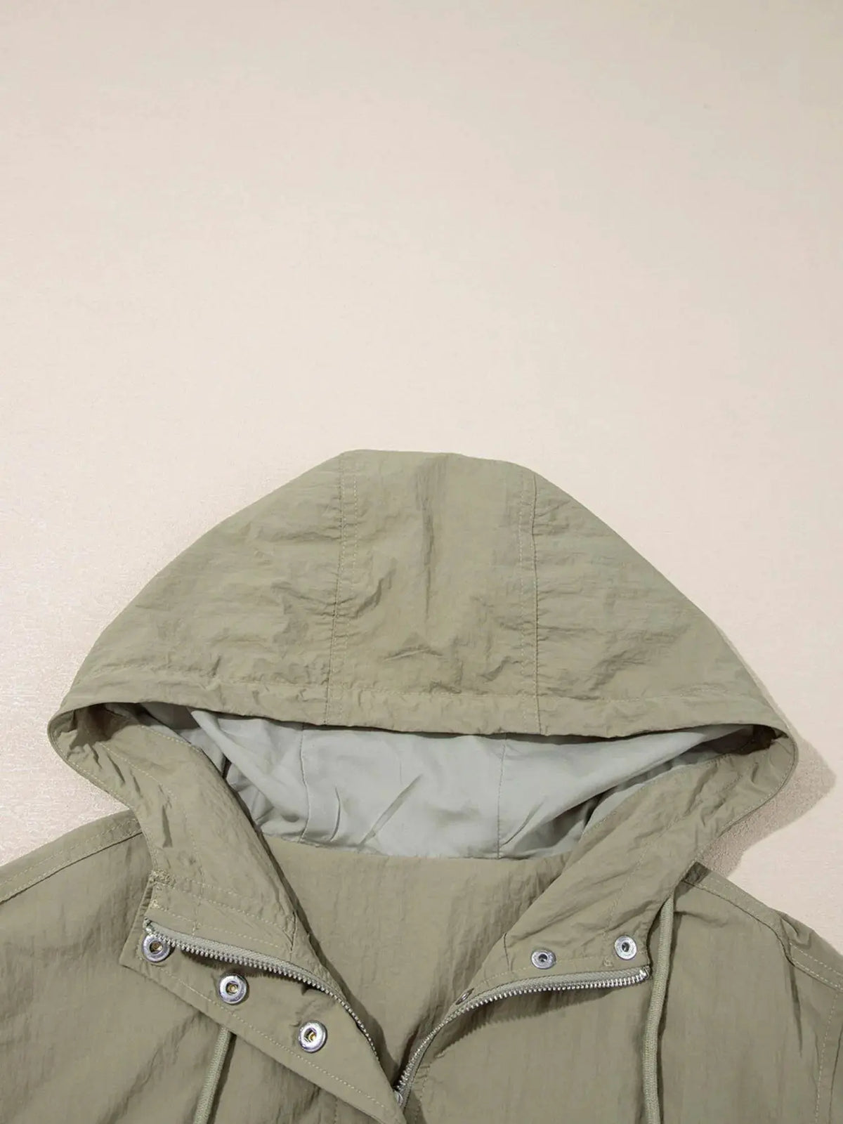 Zip Up Cropped Hooded Utility Jacket by Partner Label