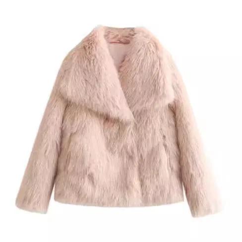 Winter Plush Coat Fashion Warm Thicken Fluffy Lapel Jacket Outwear Casual Long Sleeve Tops Womens Clothing by Maiden-Art