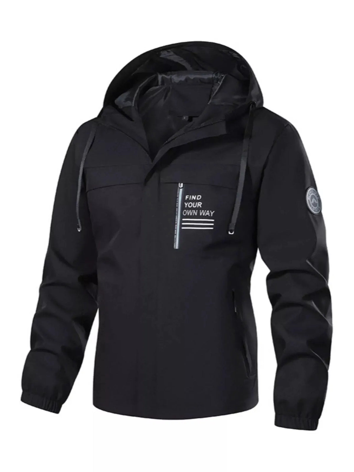 Men's Plus Size Waterproof Hooded Outdoor Jacket by Partner Label
