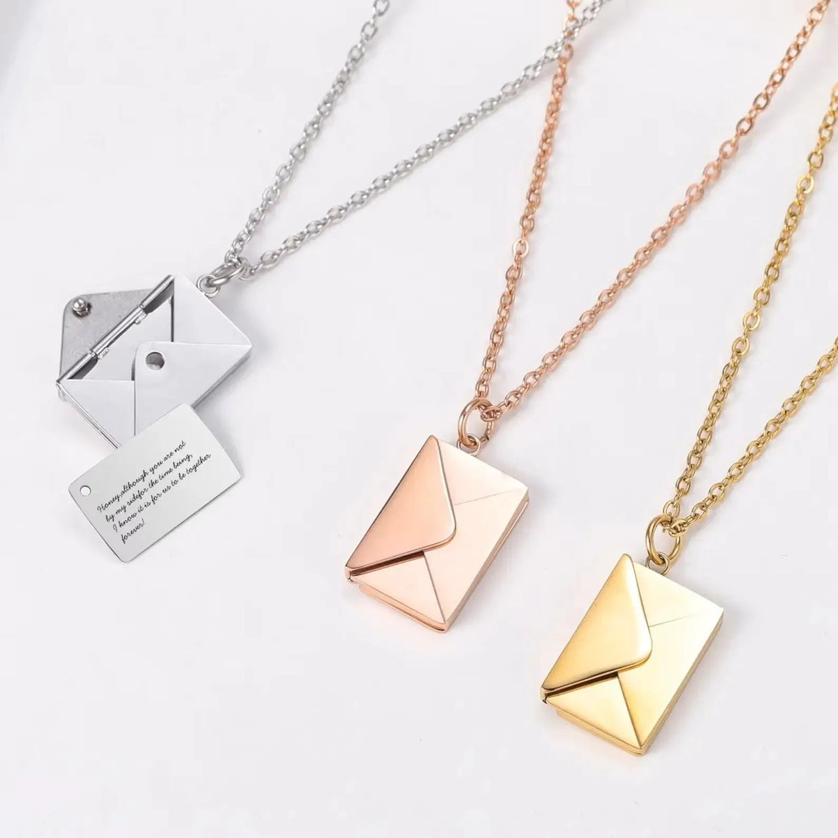 Envelope Necklace With Message - message necklace by Maiden-Art