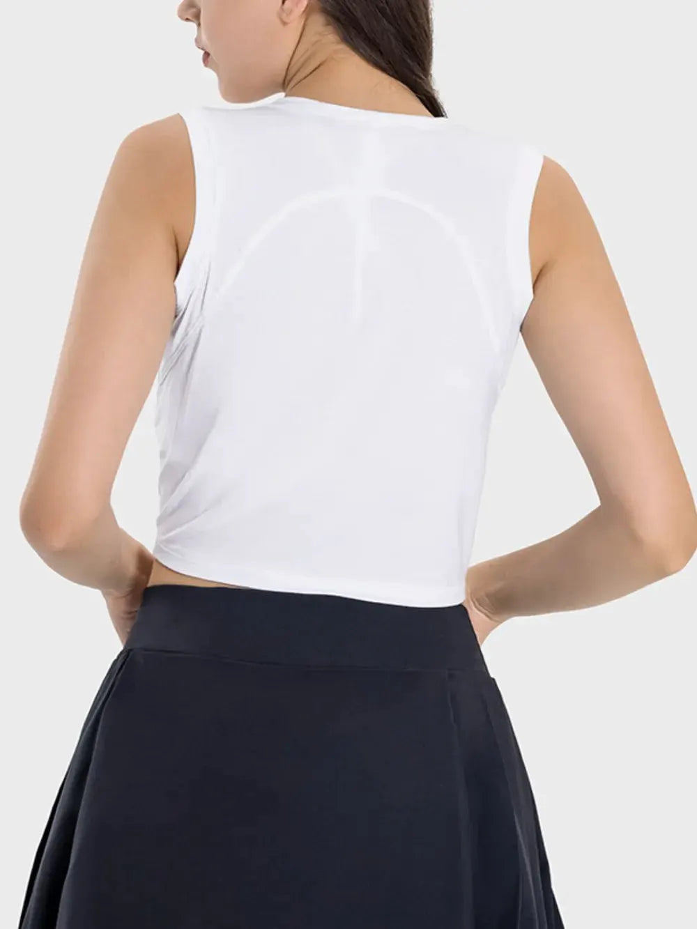 Millennia Drawstring Ruched Wide Strap Active Tank by Millennia