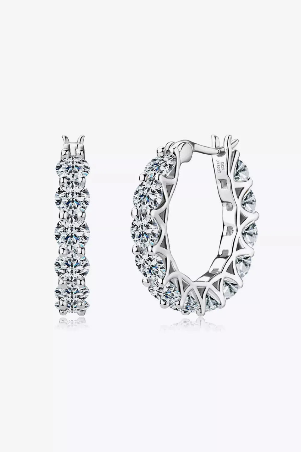 7.2 Carat Moissanite 925 Sterling Silver Earrings by Partner Label