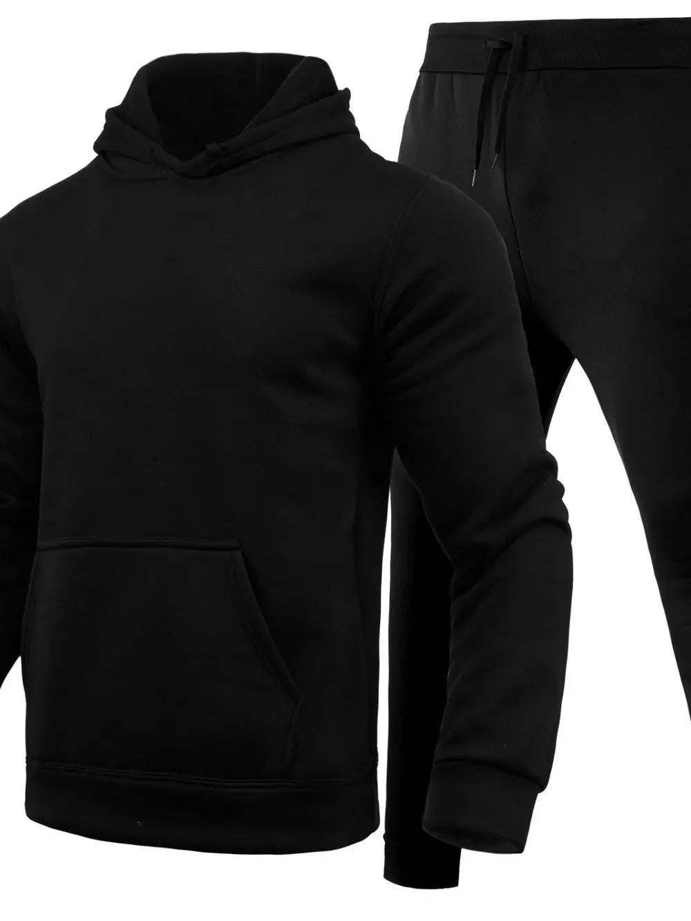 Men's Full Size Long Sleeve Hoodie and Pants Set Plus Size by Trendsi