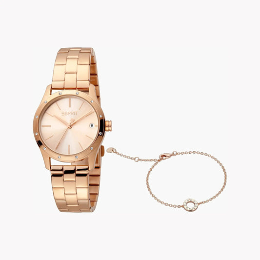 Esprit Women's Rose Gold Watch, Stainless Steel Band | Es1l121m0065 by ESPRIT