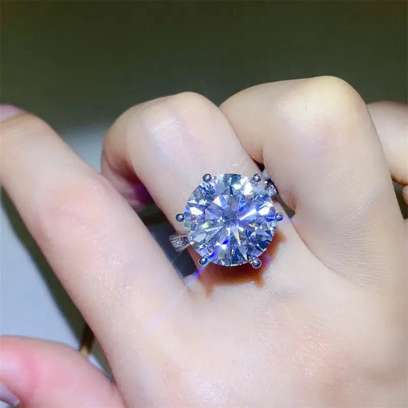 10 Carat Moissanite 925 Sterling Silver Ring by Partner Label