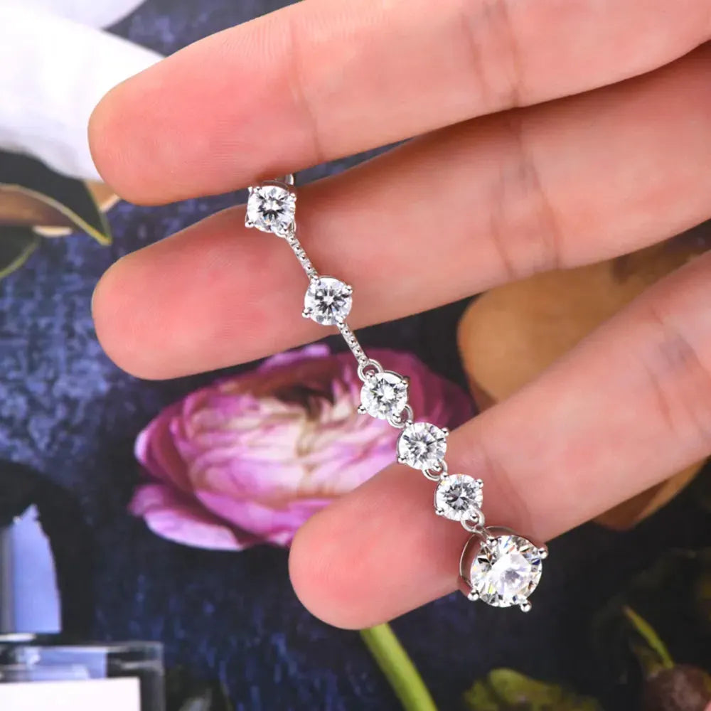 4 Carat Moissanite 925 Sterling Silver Earrings by Partner Label