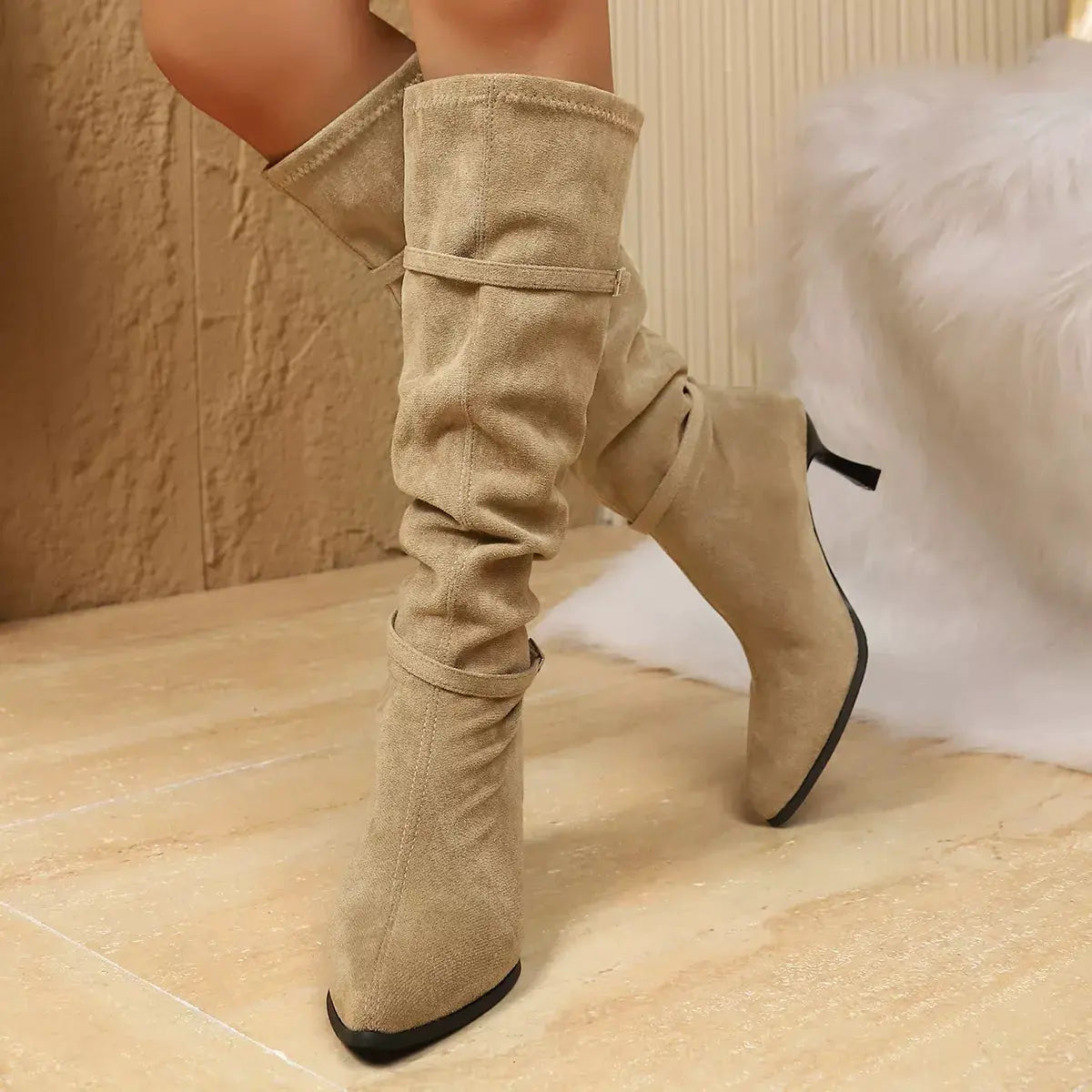 Point Toe Kitten Heels Boots by Partner Label