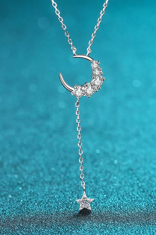 Star & Moon Moissanite Necklace by Partner Label