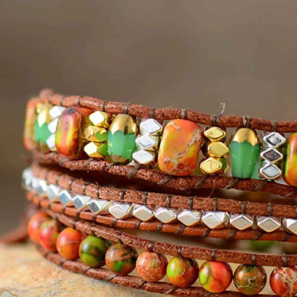 Natural Stone Woven Bracelet by Partner Label