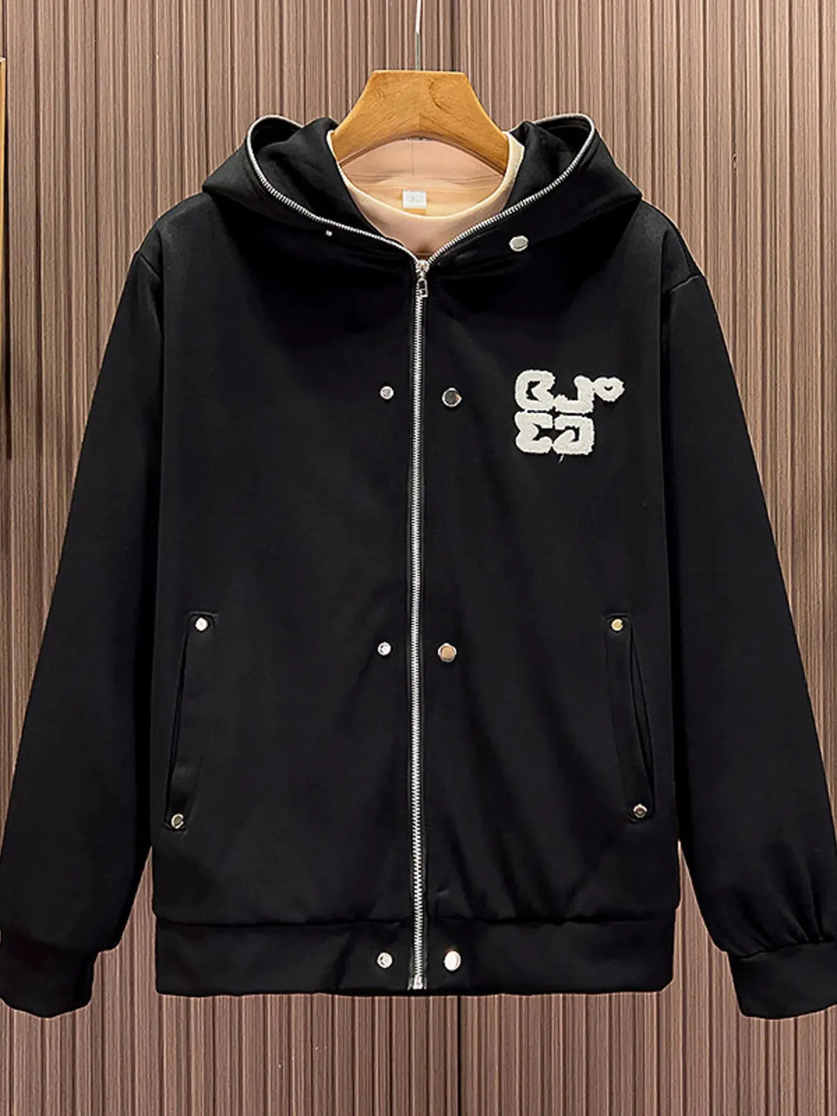 Men's Zip Up Long Sleeve Hoodie by Trendsi