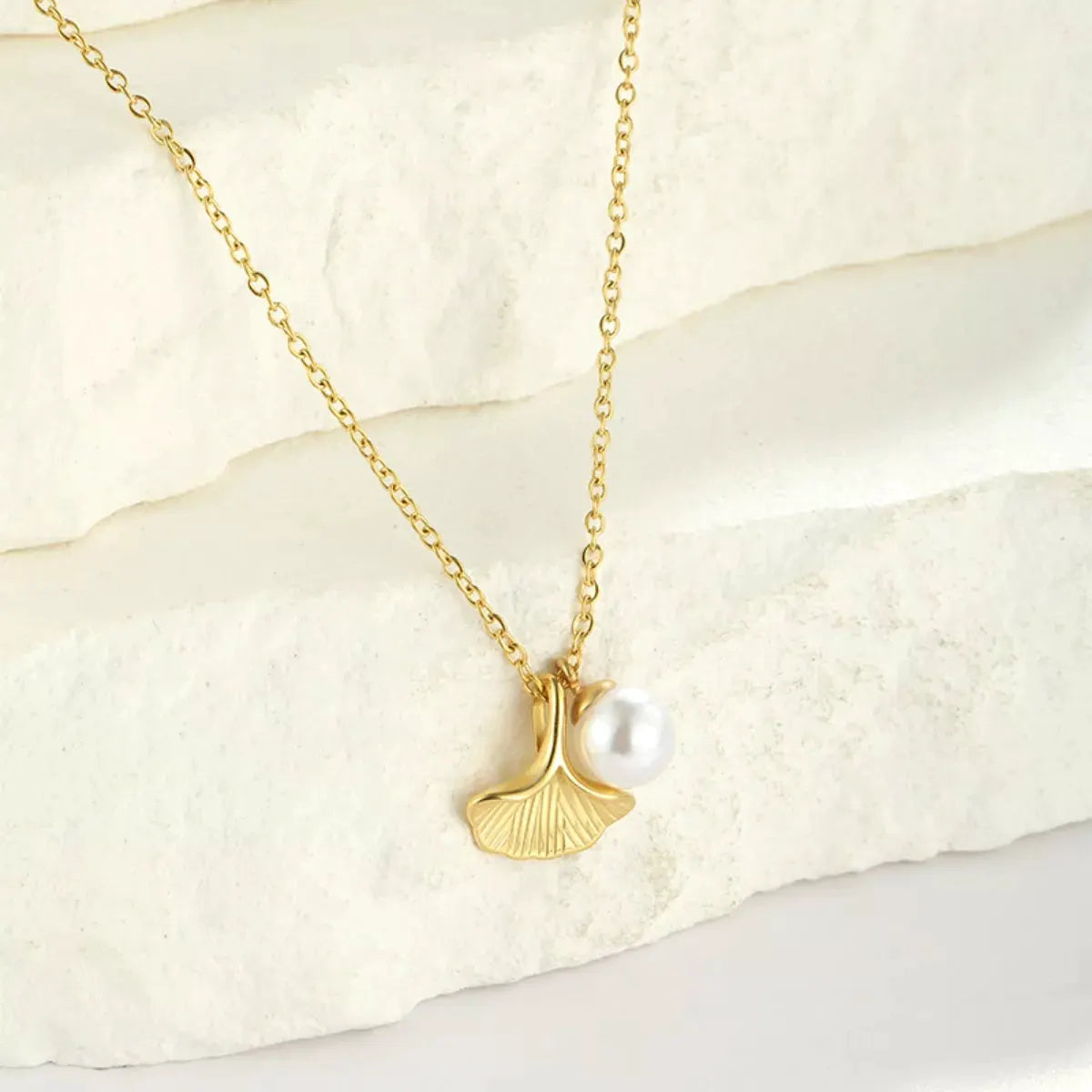 Pearl & Shell Pendant Necklace by Partner Labels