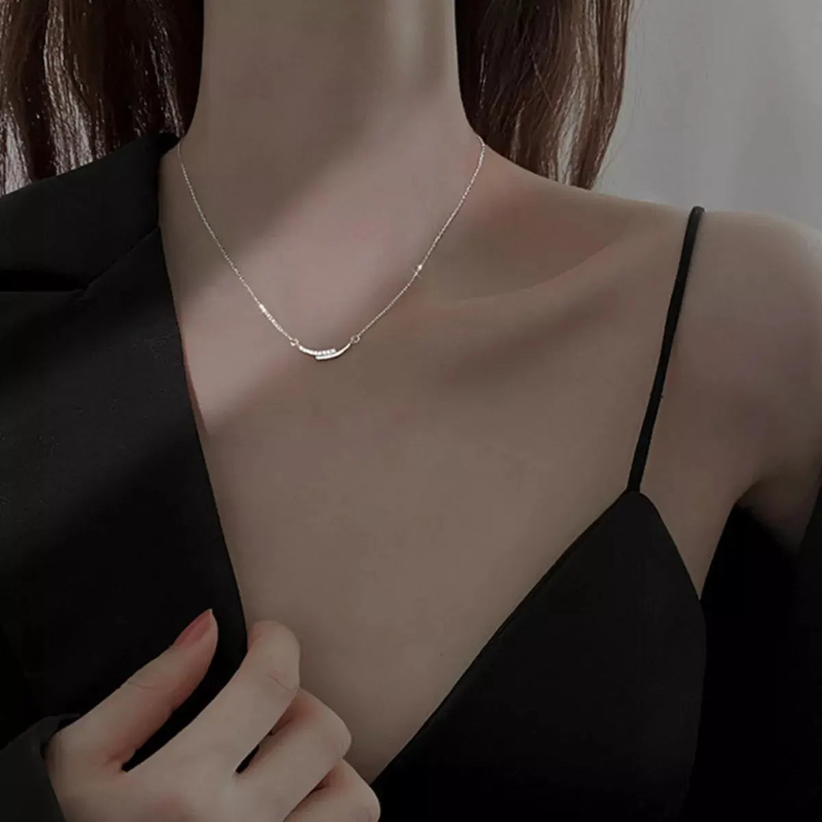 925 Sterling Silver Rhinestone Necklace by Partner Labels