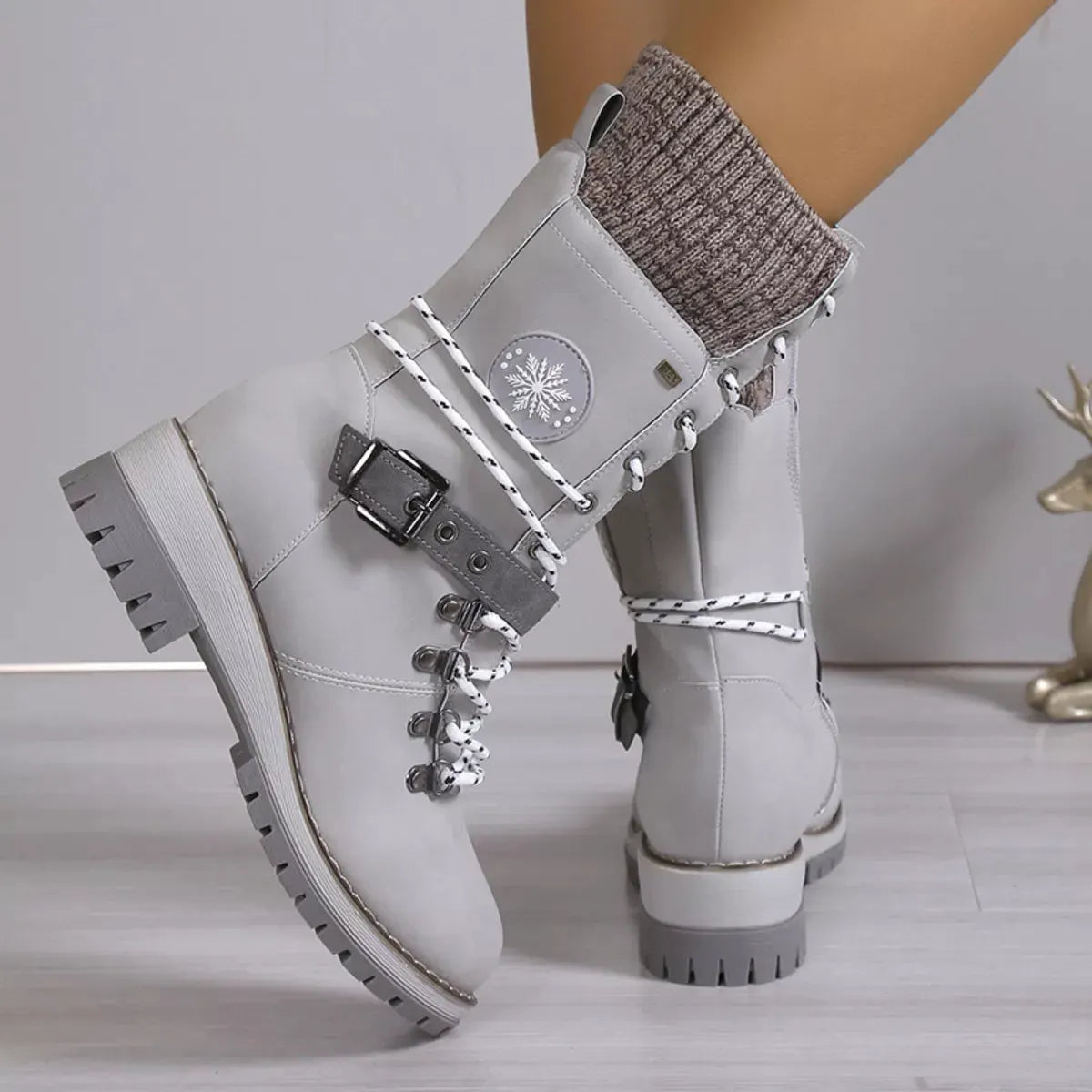 Lace Up Block Heel Boots by Partner Label