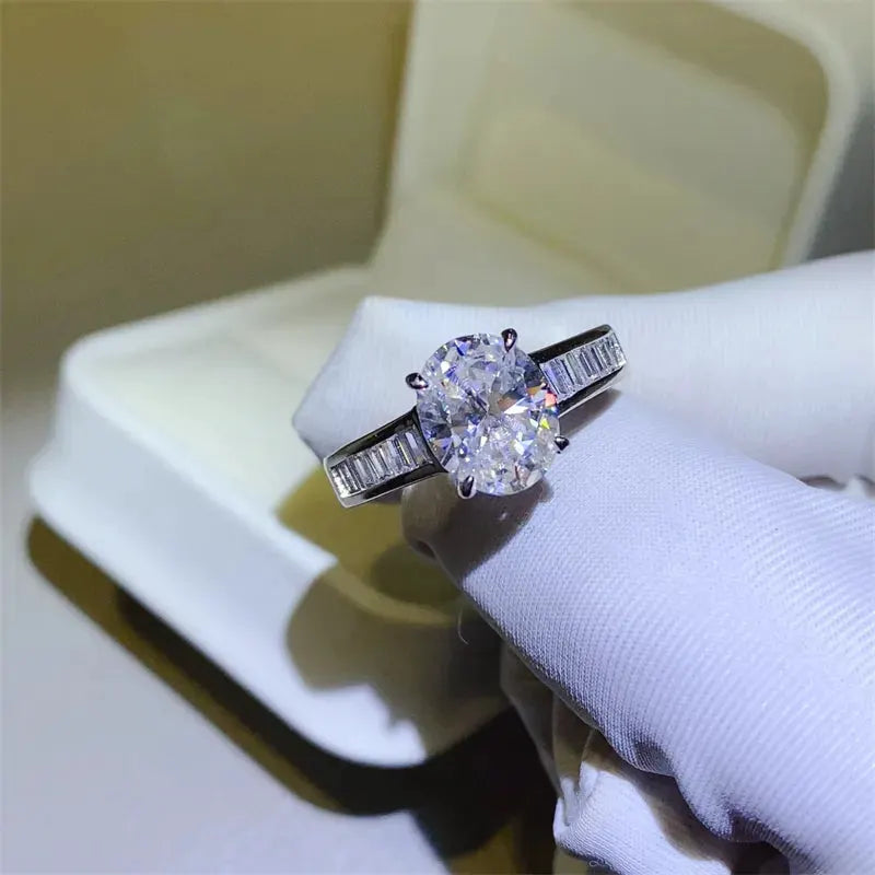 3 Carat Moissanite 925 Sterling Silver Ring by Partner Label