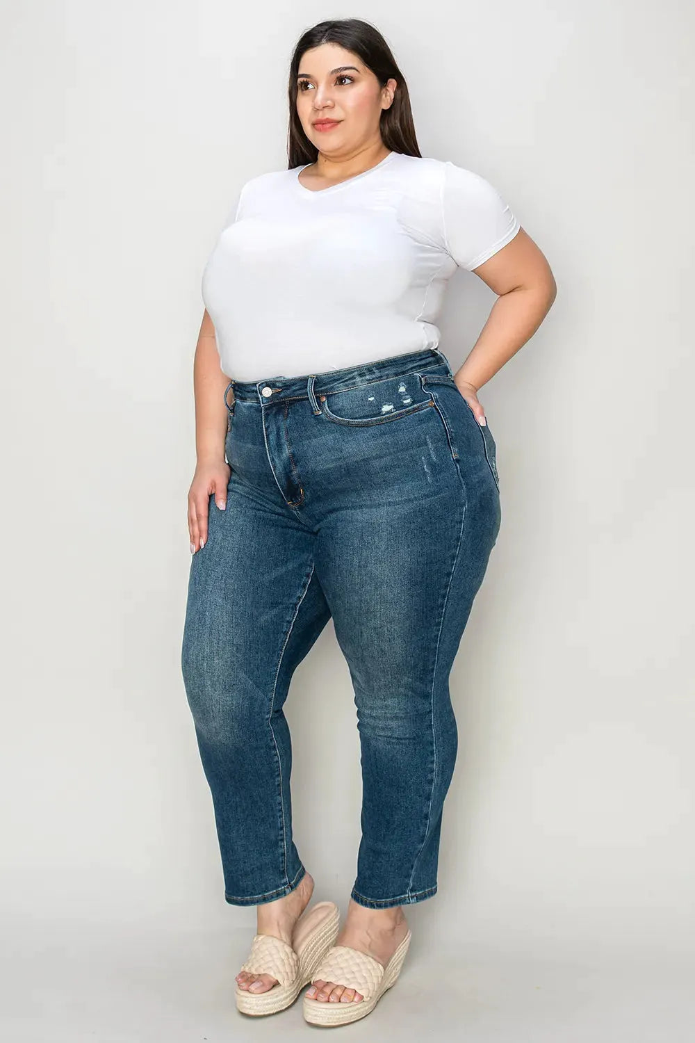 Judy Blue Full Size Tummy Control High Waist Slim Jeans by Judy Blue