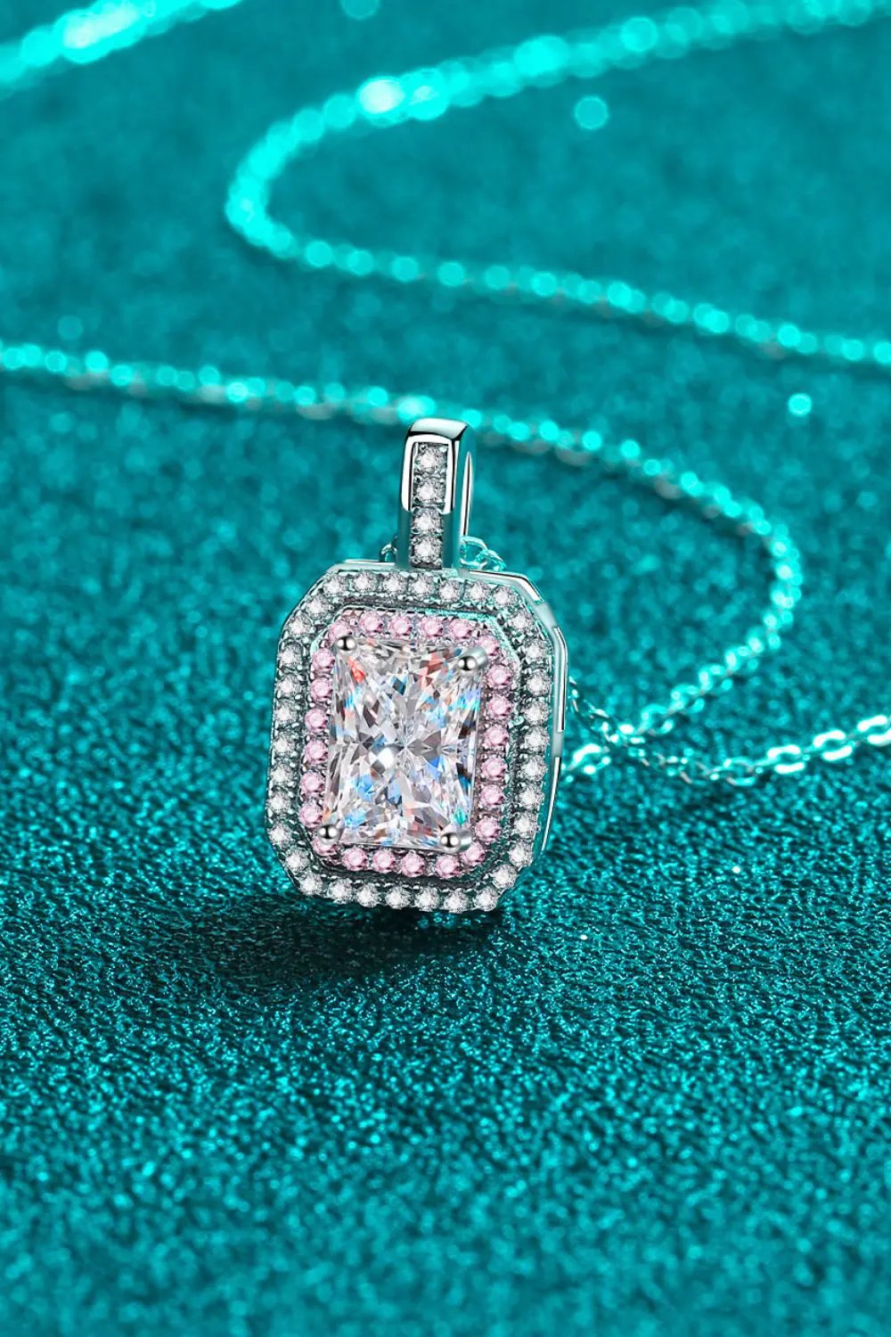 1 Carat Moissanite Geometric Pendant Chain Necklace by Partner Labels