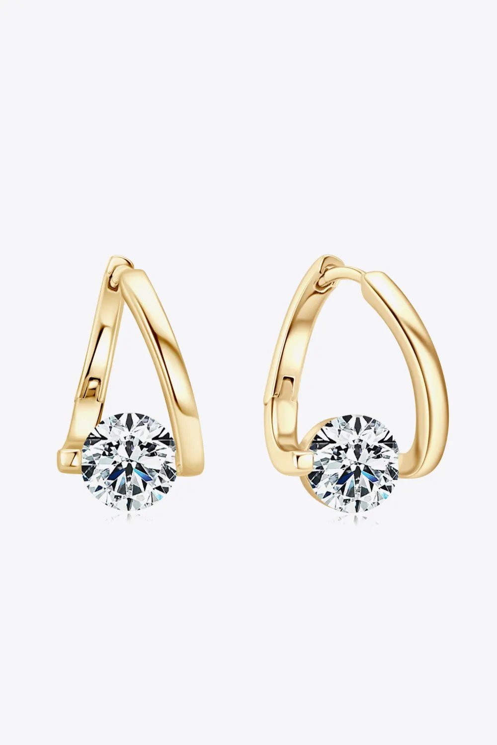 2 Carat Moissanite 925 Sterling Silver Heart Earrings by Partner Label