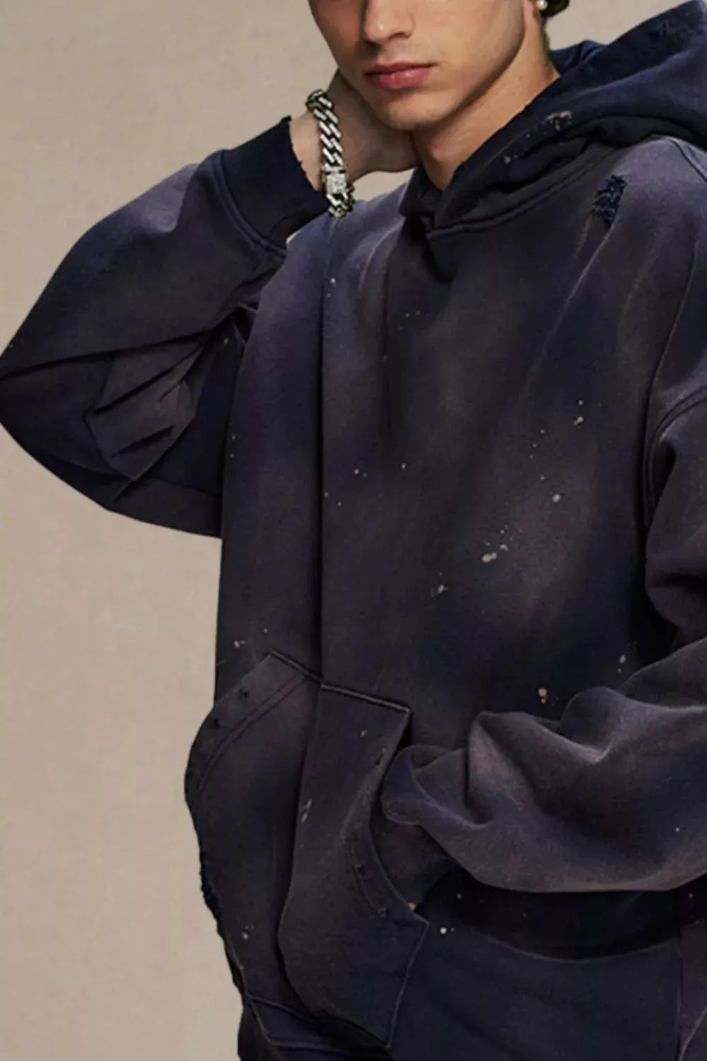 Men's Plus Size Drawstring Kangaroo Pocket Hoodie by Trendsi