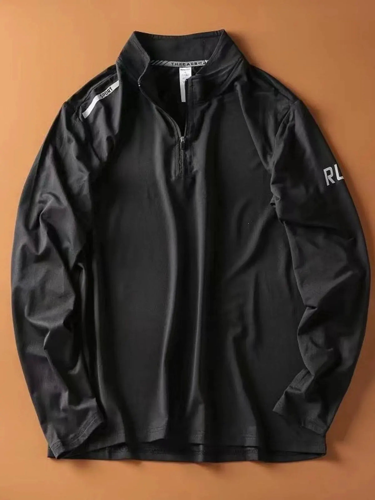 Men's Plus Size Quarter-Zip Long Sleeve Sweatshirt by Partner Label