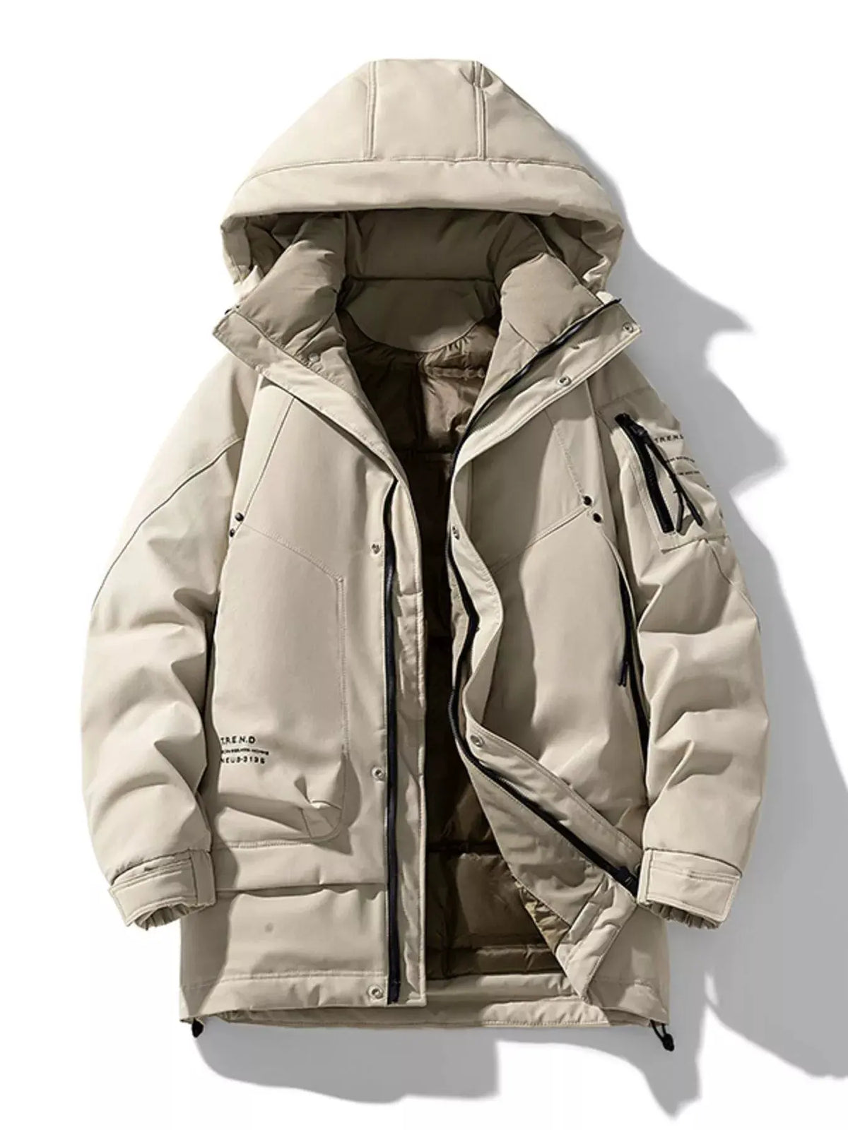 Men's Plus Size Urban Style Hooded Winter Padded Jacket by Partner Label