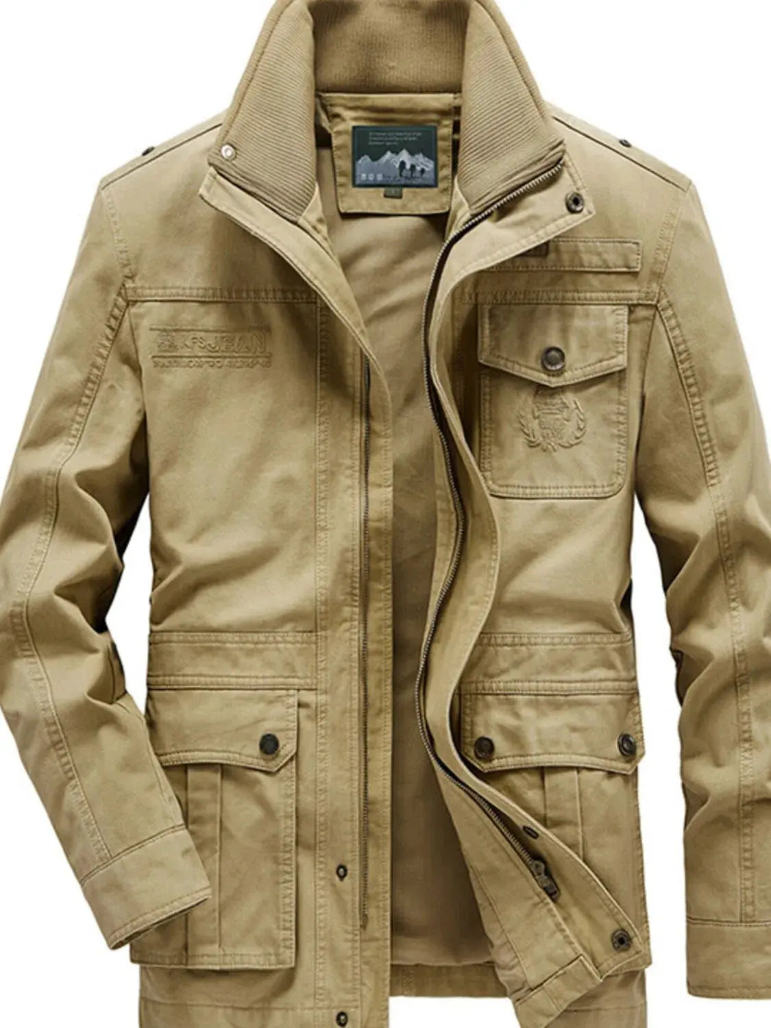 Men's Plus Size Zip Up Jacket with Pockets by Partner Label