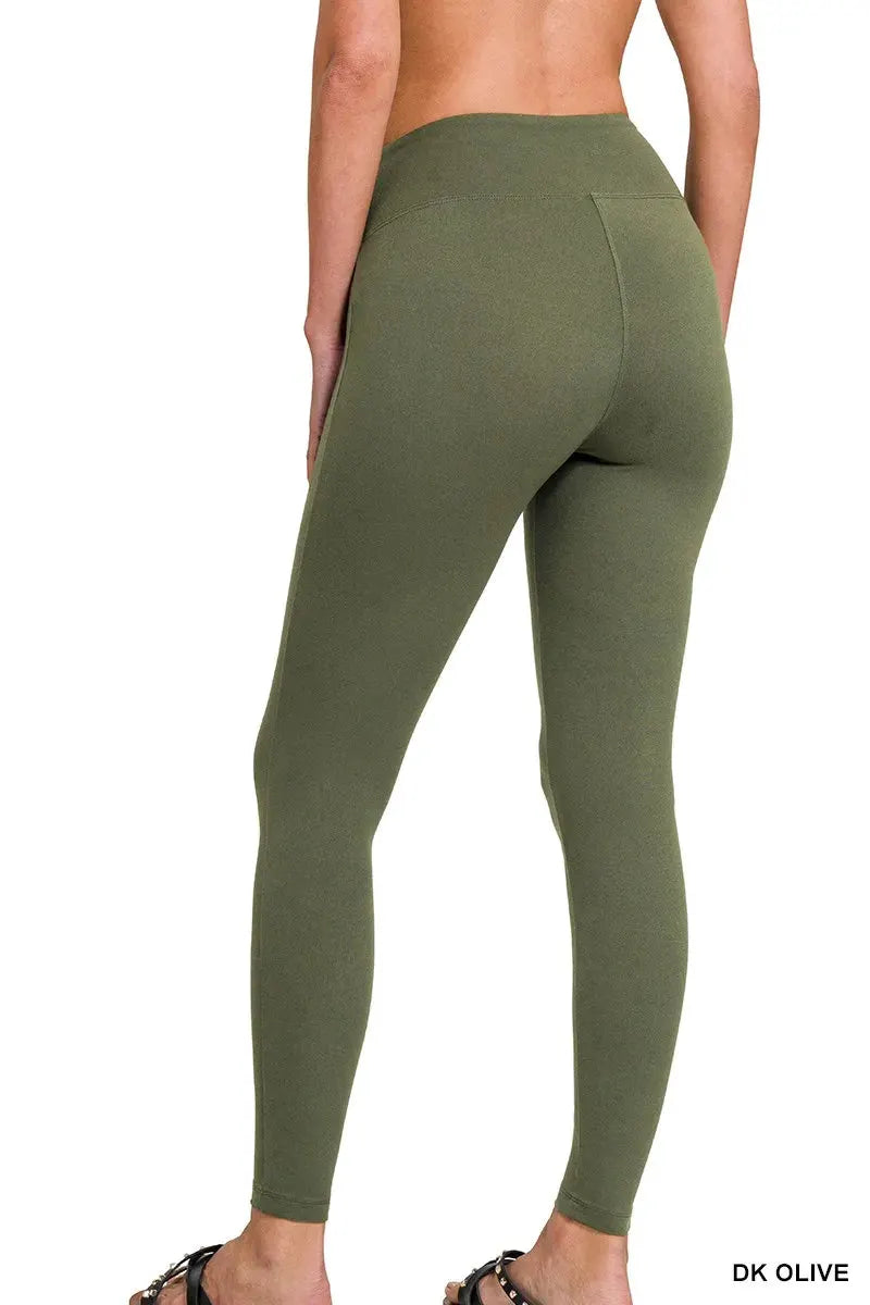 Zenana Microfiber Waistband Leggings by Zenana