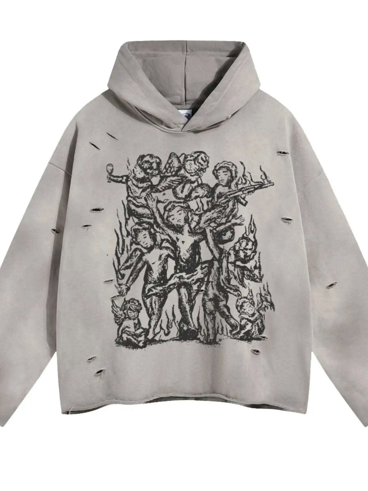 Men's Graphic Long Sleeve Hoodie by Trendsi