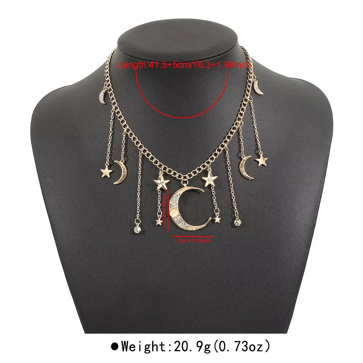 Moon & Star Charm Necklace by Partner Labels