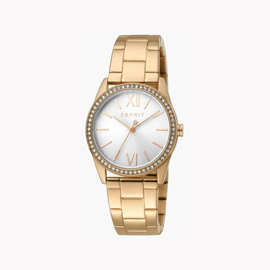 Esprit Women's Rose Gold Stainless Steel Watch, Silver Dial | Es1l189m0015 by ESPRIT