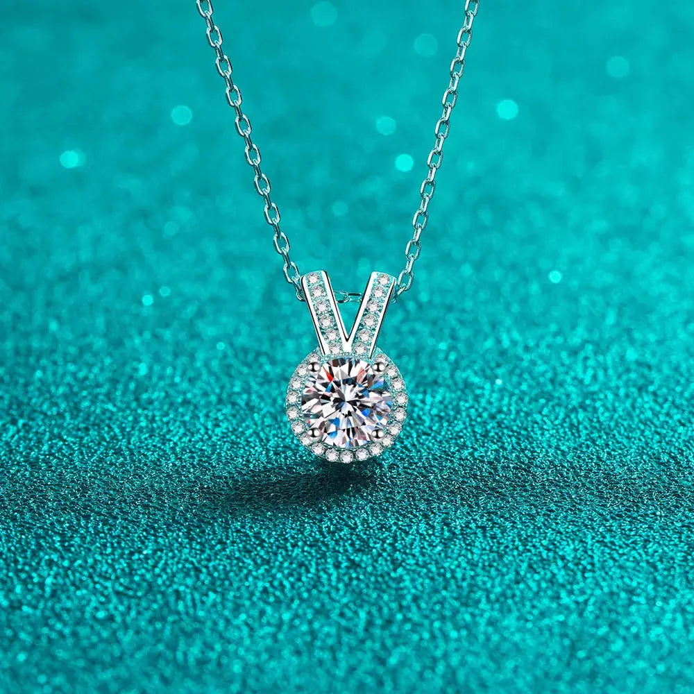 1 Carat Moissanite Rabbit Ears Shape Pendant Necklace by Partner Label