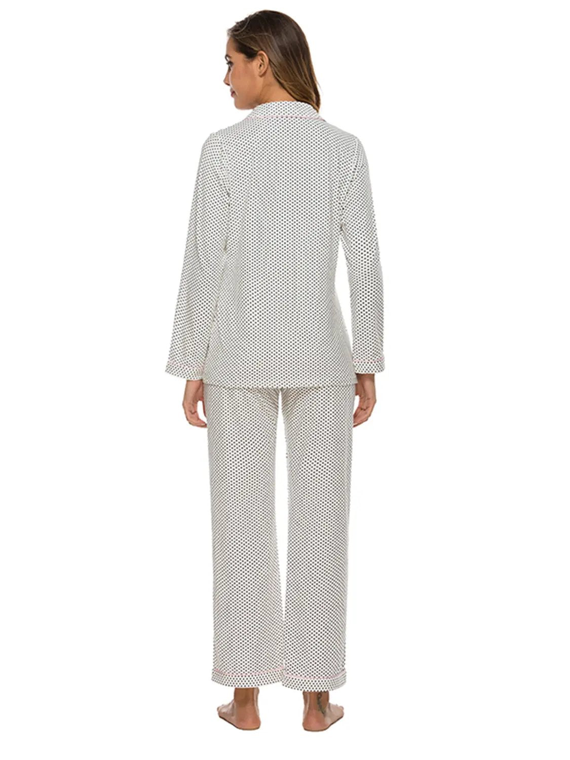 Collared Neck Loungewear Set with Pocket by Partner Label