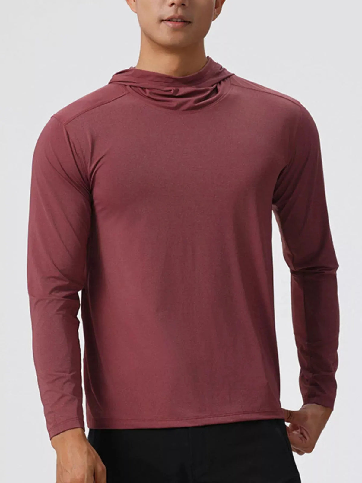 Men's Solid Color Long Sleeve Hoodie by Partner Label