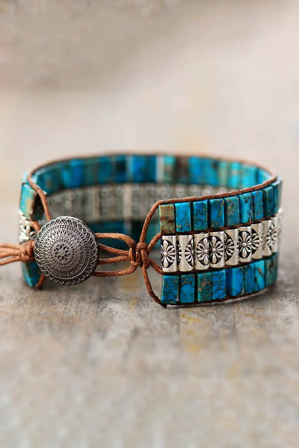 Handmade Triple Layer Natural Stone Bracelet by Partner Label