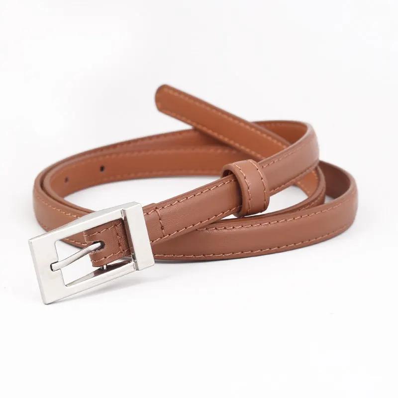 Metal Buckle Leather Belt by Trendsi