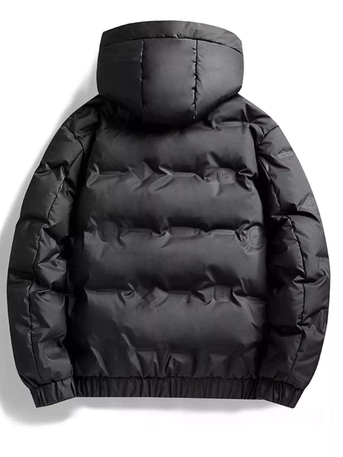 Men's Plus Size Hooded Padded Puffer Jacket by Partner Label