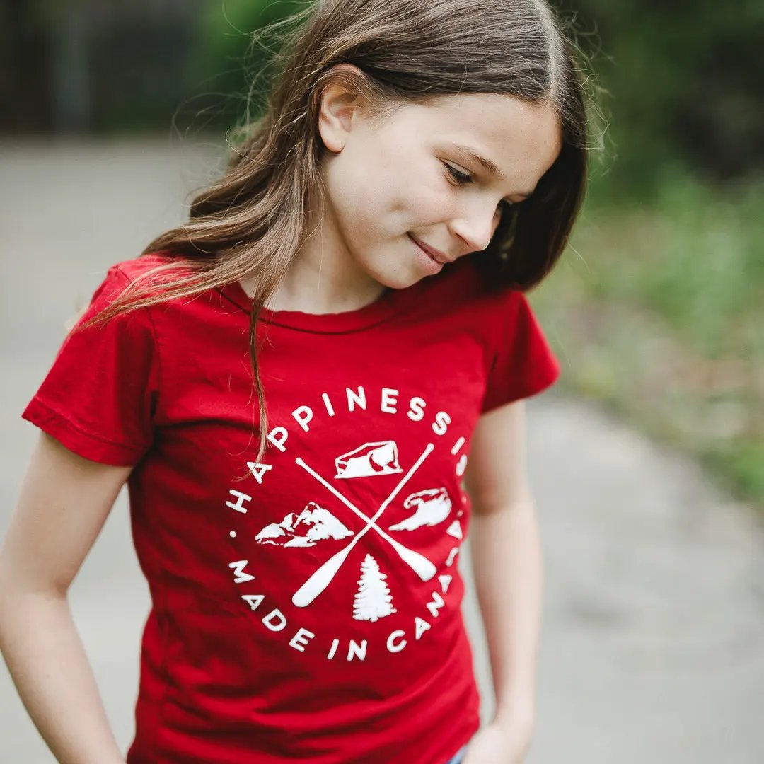 Youth Girls Crest T-Shirt, Canada Red by Canada Collection