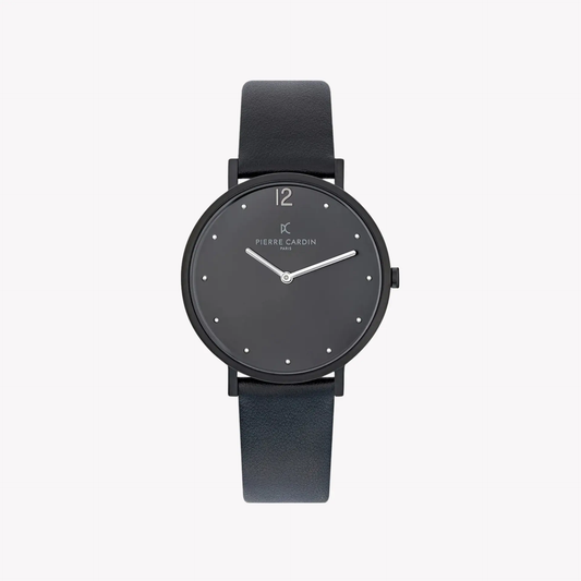 Pierre Cardin Women's Black Leather Watch, Stainless Steel | Cbv.1021 by PIERRE CARDIN