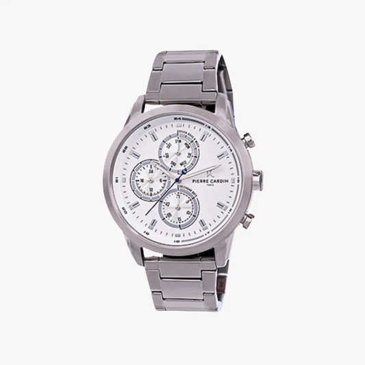 Pierre Cardin Men's Silver Watch, White Dial | Ccp.5010 by PIERRE CARDIN