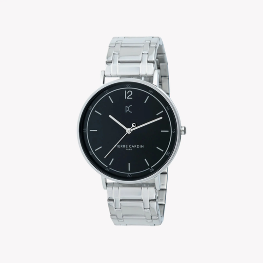 Pierre Cardin Men's Silver Stainless Steel Watch, Black Dial | Cbn.3013 by PIERRE CARDIN