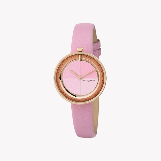 Pierre Cardin Women's Pink Leather Watch, Rose Gold Case | Cma.0004 by PIERRE CARDIN
