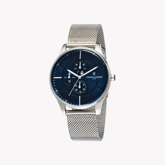 Pierre Cardin Men's Silver Stainless Steel Watch, Blue Dial | Pc902731f121 by PIERRE CARDIN
