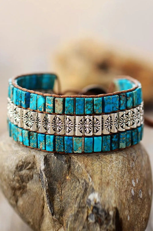 Handmade Triple Layer Natural Stone Bracelet by Partner Label