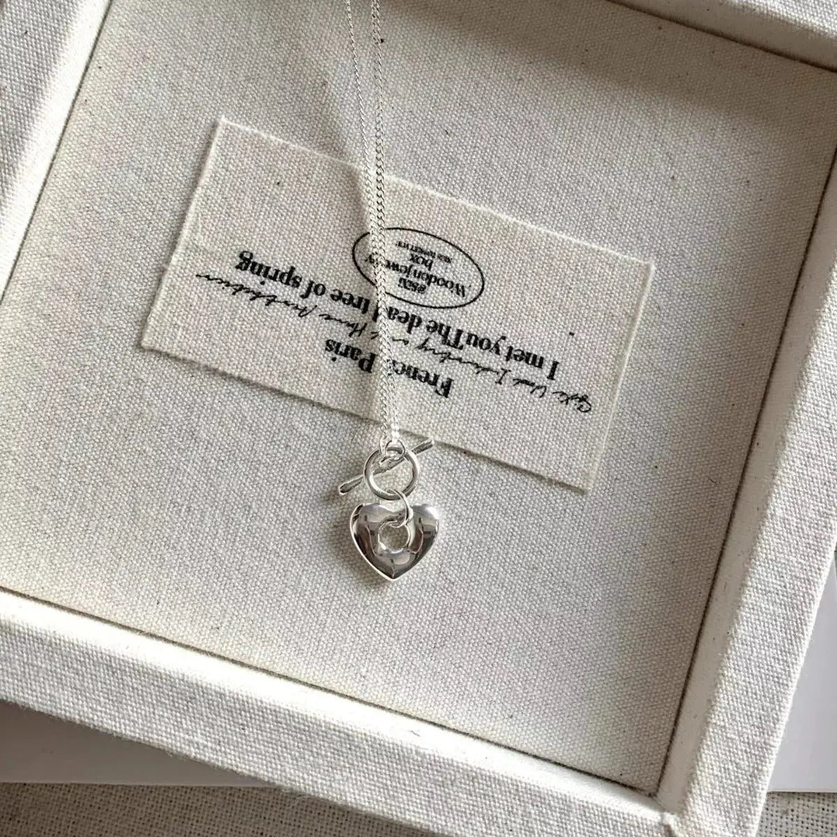 925 Sterling Silver Heart Toggle Clasp Necklace by Partner Labels